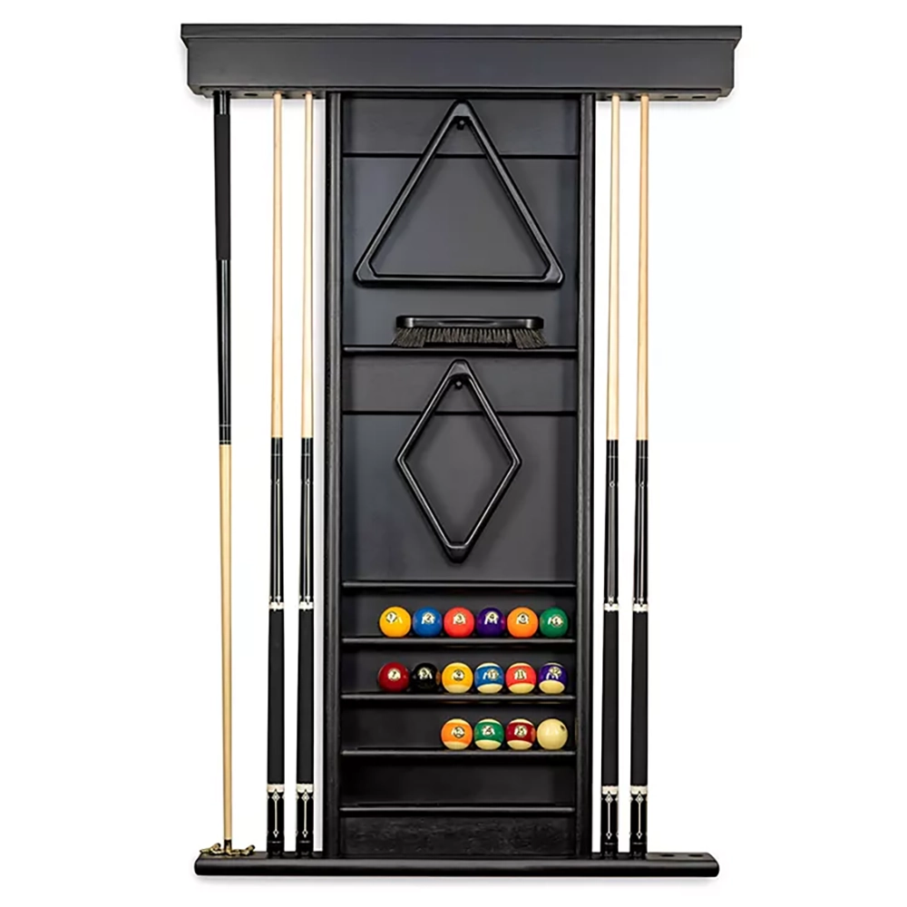 Ambassador Wall Cue Rack in Black Finish
