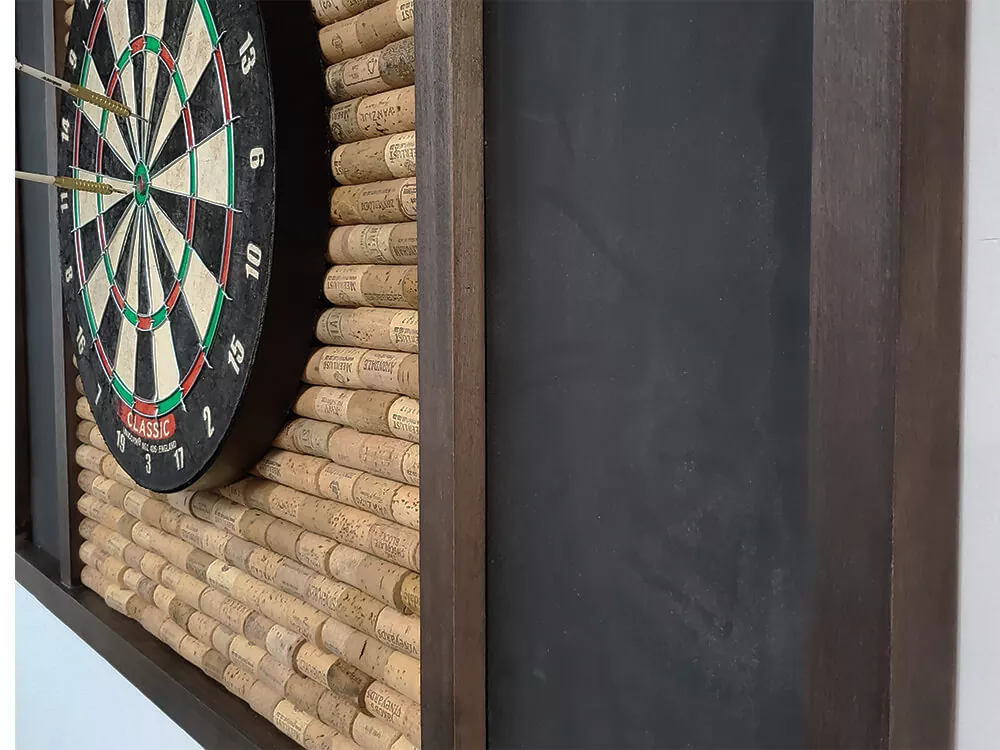 Wine Cork Dartboard Backboard Detail